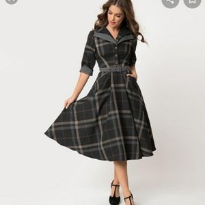 Miss Candyfloss gray plaid dress size L